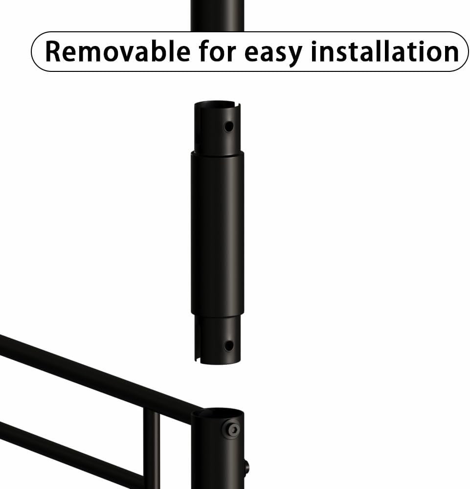 GOWE Bedroom Dormitory Twin Size Black Metal Triple bunk Bed can be Disassembled into Three beds