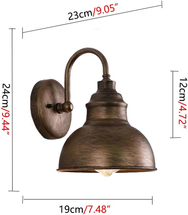 Aplique de pared Exterior Vintage de Cuello de cisne E26/E27, apliques de Hierro inoxidable, luminarias impermeables Amen, para puerta o terraza Exterior.