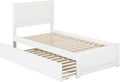 Maykoosh Twin Platform Bed with Matching Footboard & Twin Trundle in White