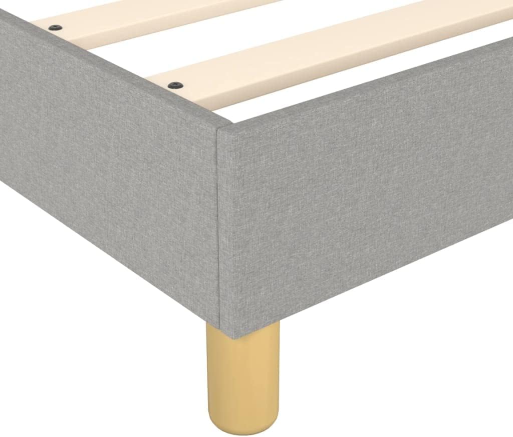 Light Gray Twin XL Upholstered Bed Frame with Sturdy Wood Legs, Platform Style Polyester Fabric Modern Bed Frame for Bedroom