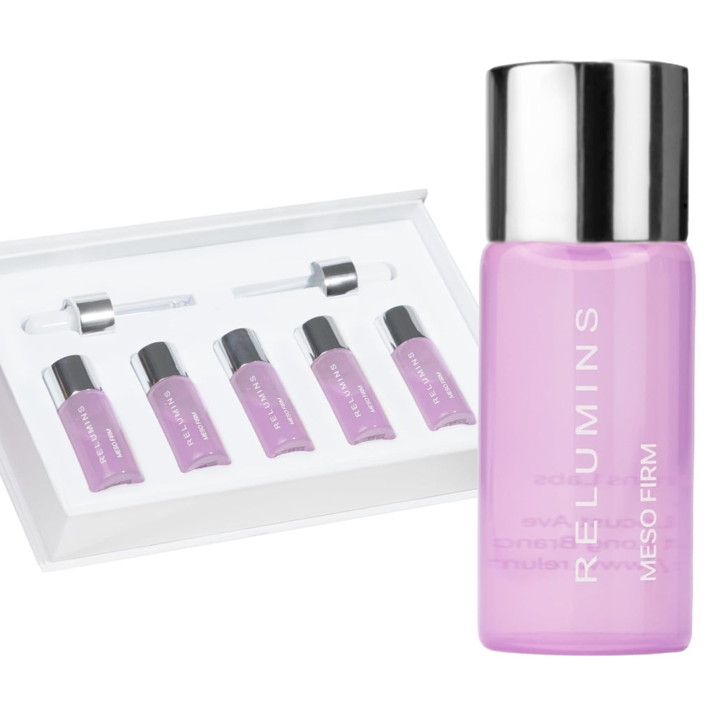 Relumins Ultimate Skin Tightening Complete Set – Five Meso Firm Serums, RadiantWave Device Facial Massage Tool, & Absorption Gel Hydration Firming Daily Skincare Bundle this Summer Time