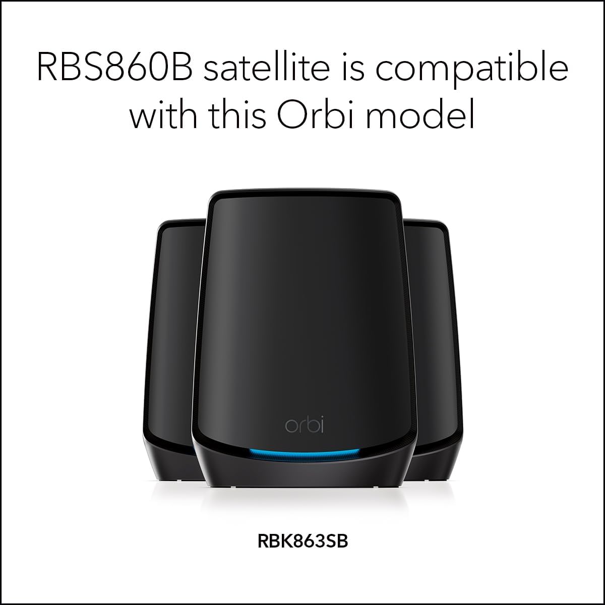 NETGEAR Orbi Tri-Band WiFi 6 Mesh Add-on Satellite (RBS860B) - Works with Orbi RBK863SB - Adds Coverage up to 2,700 sq. ft. - AX6000 (6Gbps) - Black