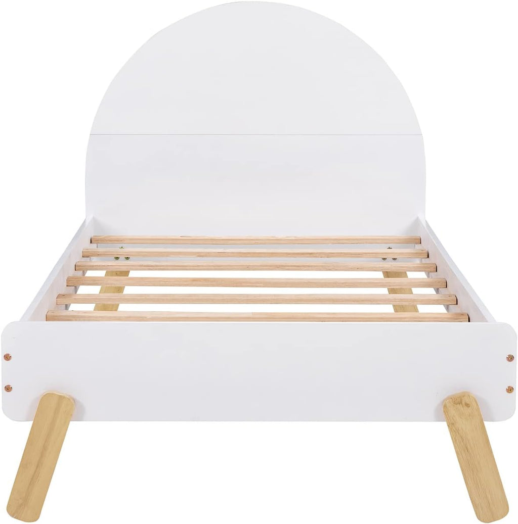 Generic 3 s Bedroom Sets Twin Size Platform Bed with Nightstand and Wardrobe,White+Pink