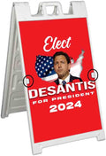 Desantis President 2024 (24' X 36') Deluxe A-Frame Signicade, Includes 2 Removable Panels & Stand | Election, Political, Republican, Vote