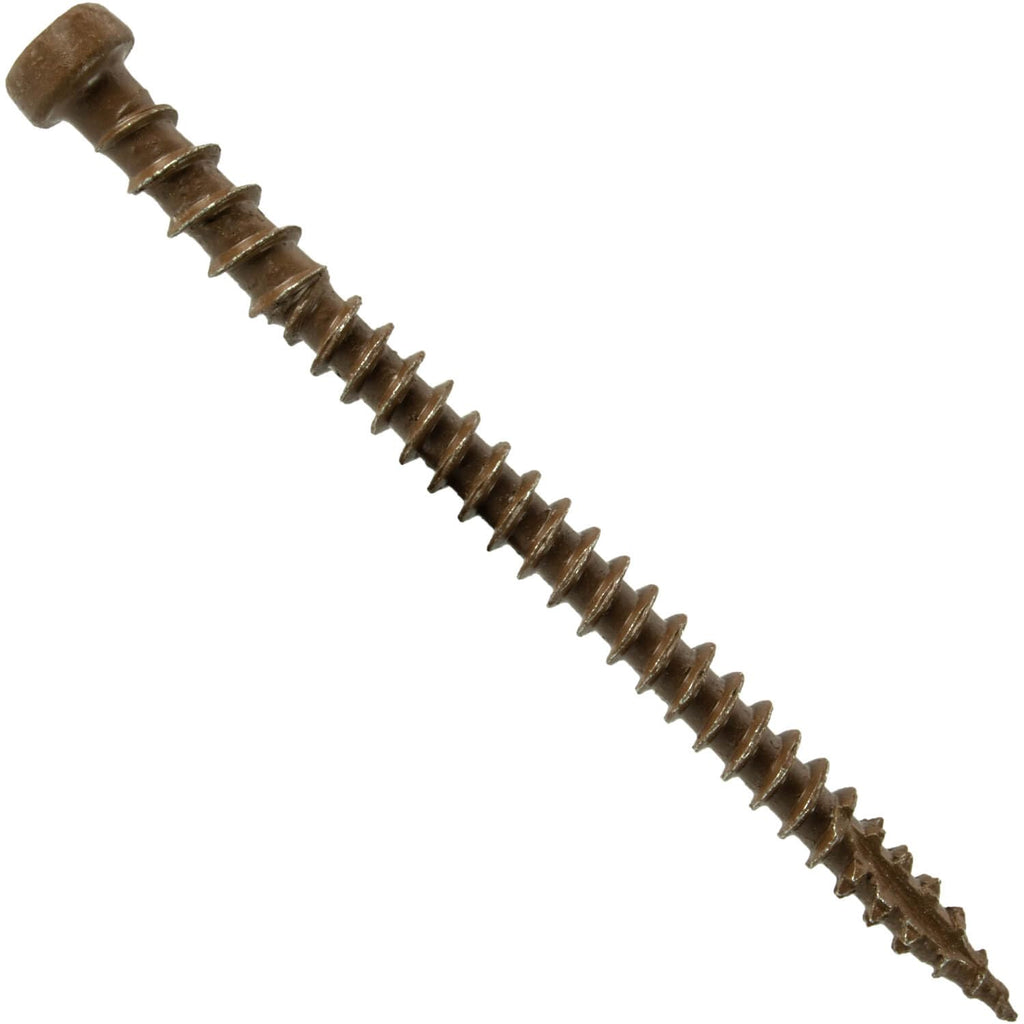 10 x 2-3/4' Walnut Composite Decking Wood Screw Torx/Star Drive Head - Exterior Coated - AQC Lumber Compatible - CASE Qty 42 Boxes 3,570 Screws