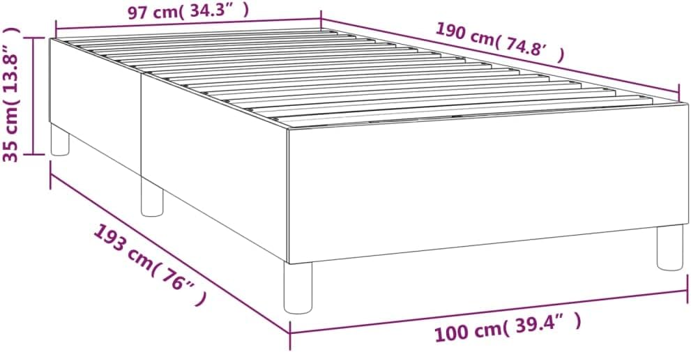 Twin Bed Frame with Platform Base Dark Gray Fabric Bedframe No Mattress Needed Sturdy Structure for Bedroom Furniture