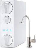 iSpring RO500-BN, NSF Certified Tankless RO Reverse Osmosis Water Filtration System, 500 GPD Fast Flow, Brushed Nickel Faucet, 2:1 Pure to Drain Ratio, White