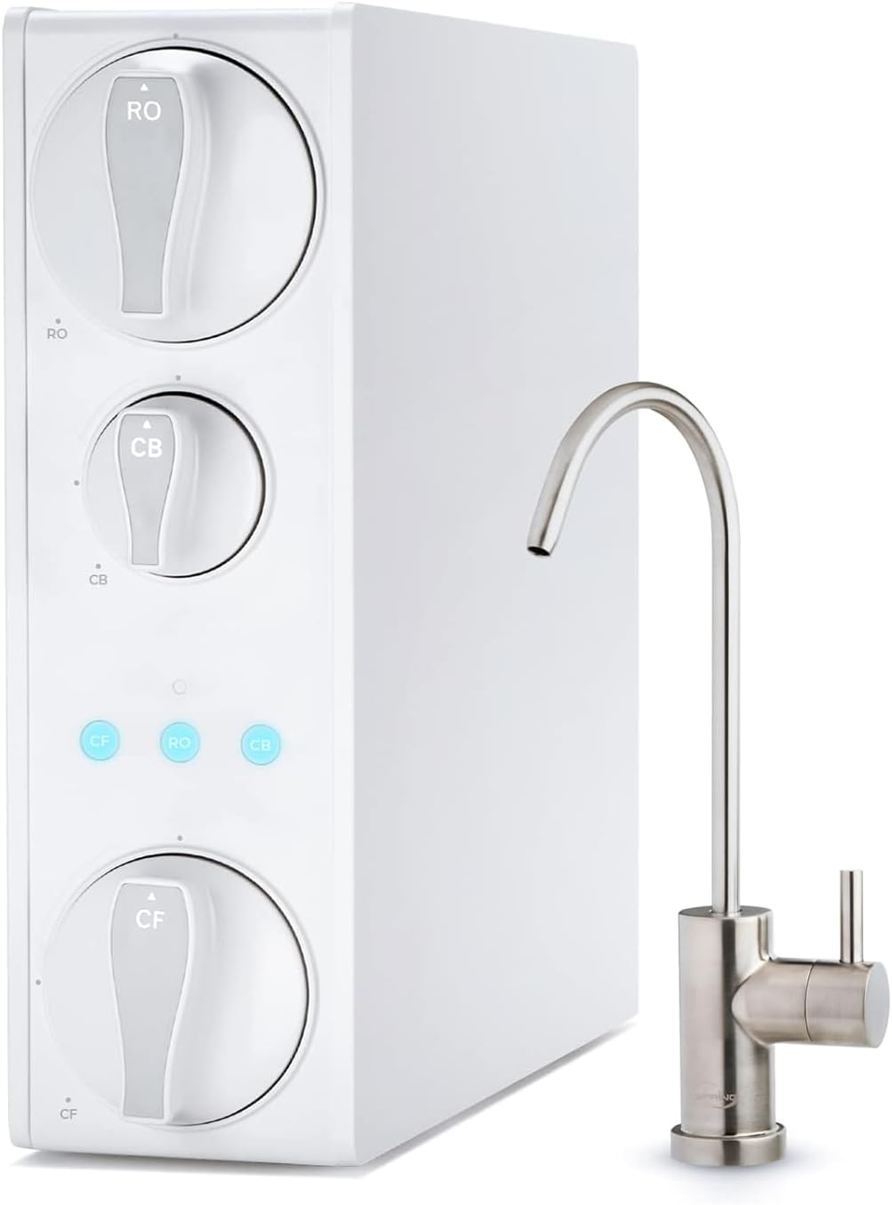 iSpring RO500-BN, NSF Certified Tankless RO Reverse Osmosis Water Filtration System, 500 GPD Fast Flow, Brushed Nickel Faucet, 2:1 Pure to Drain Ratio, White