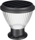 Solar Post Light, IP65 Outdoor Bollard Light, LED Solar Pillar Lamp, Round Column Lantern with Light Control, Aluminum and PC Exterior Garden Lighting Fixture for Yard Pathway Driveway