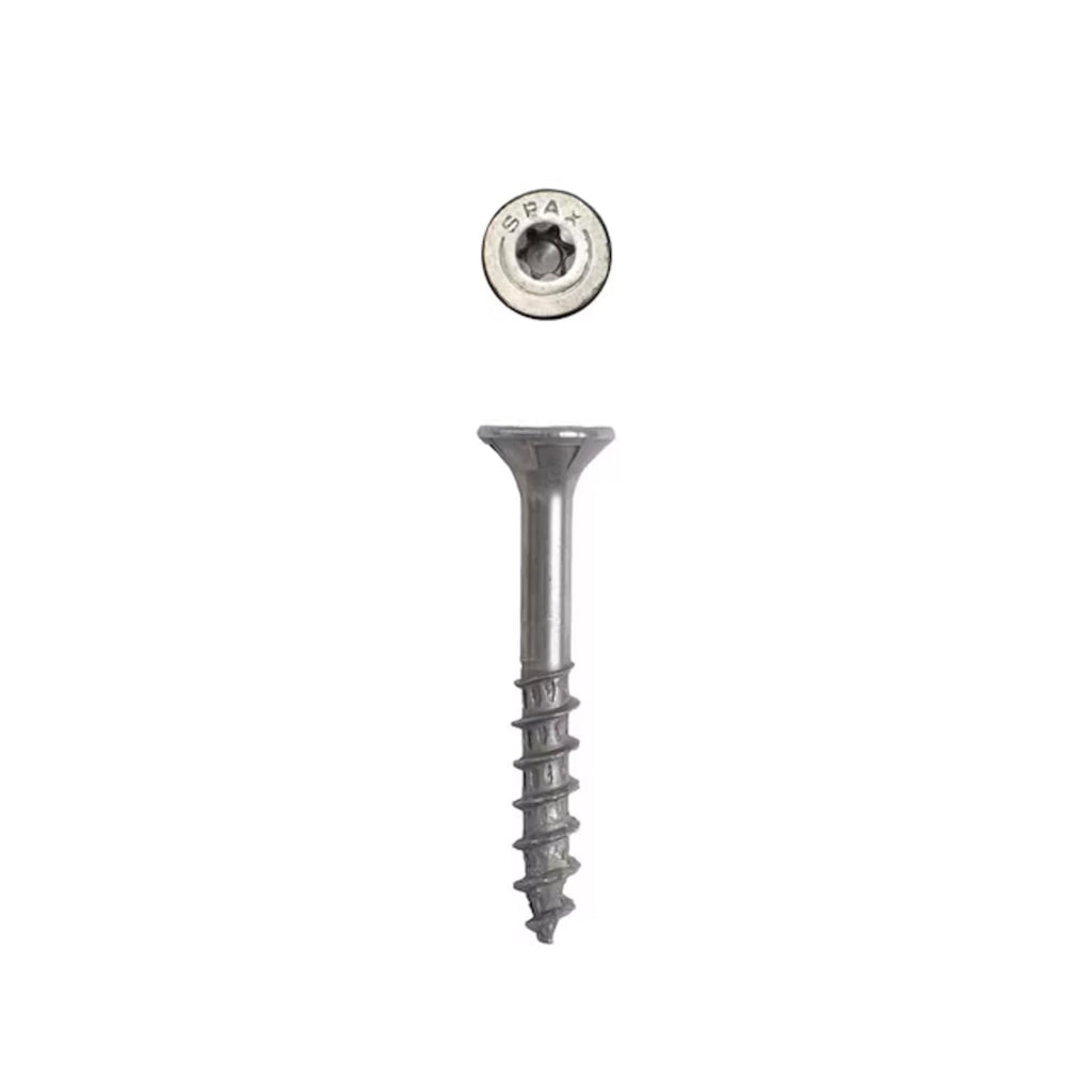 SPAX #8 x 1-1/4' Exterior Flat Head Deck Wood Screws Construction Torx T-Star Plus (2500 EA) Bulk Pail Includes 3 Bits Rust Resistant