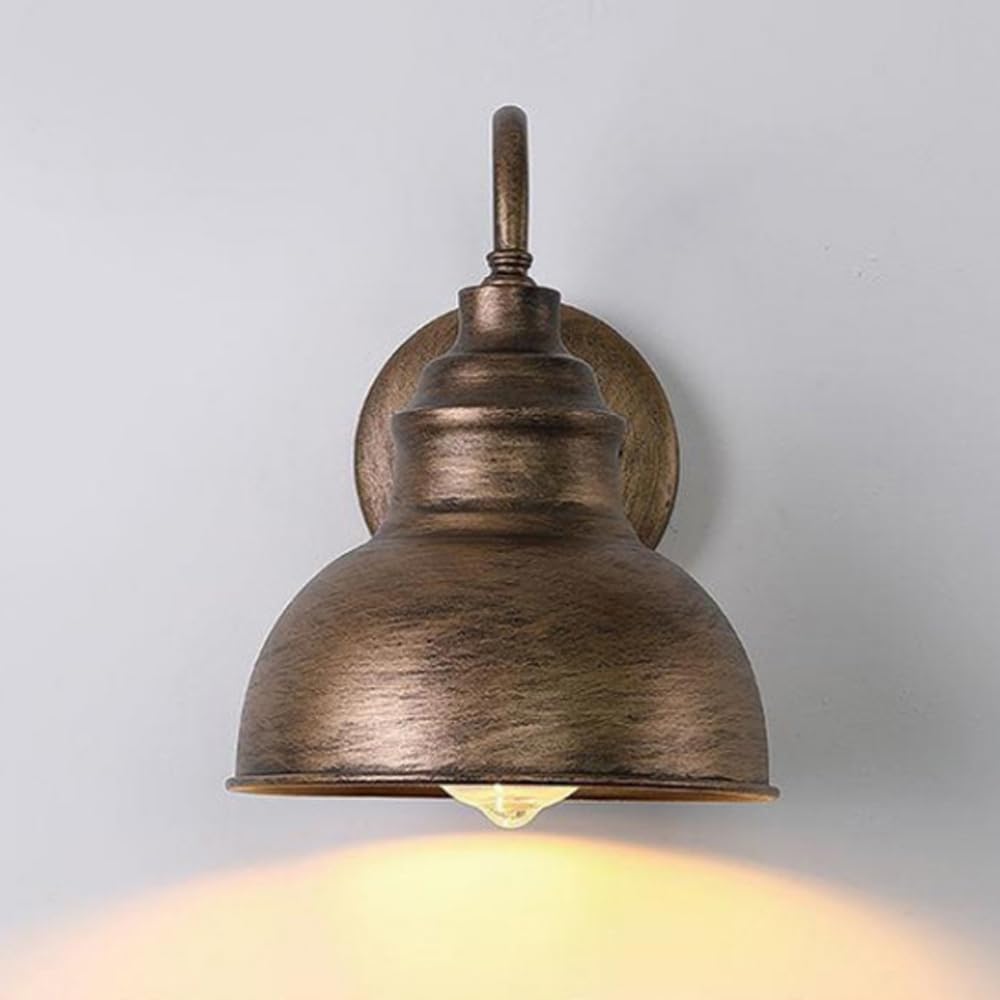 Aplique de pared Exterior Vintage de Cuello de cisne E26/E27, apliques de Hierro inoxidable, luminarias impermeables Amen, para puerta o terraza Exterior.