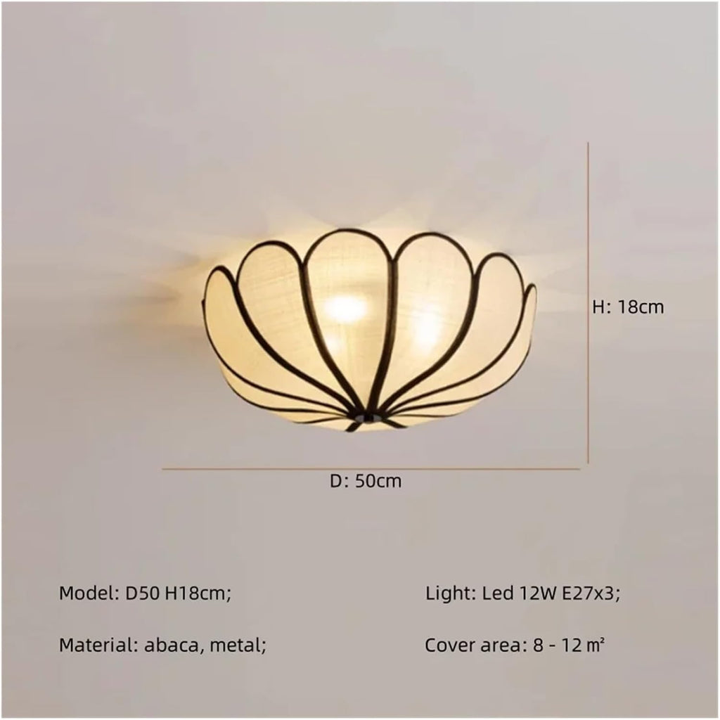 Nordic Ceiling Lamp Bedroom Romantic Ceiling Light Flower Creamy Petals Mounted Lamparas Led Luminarias
