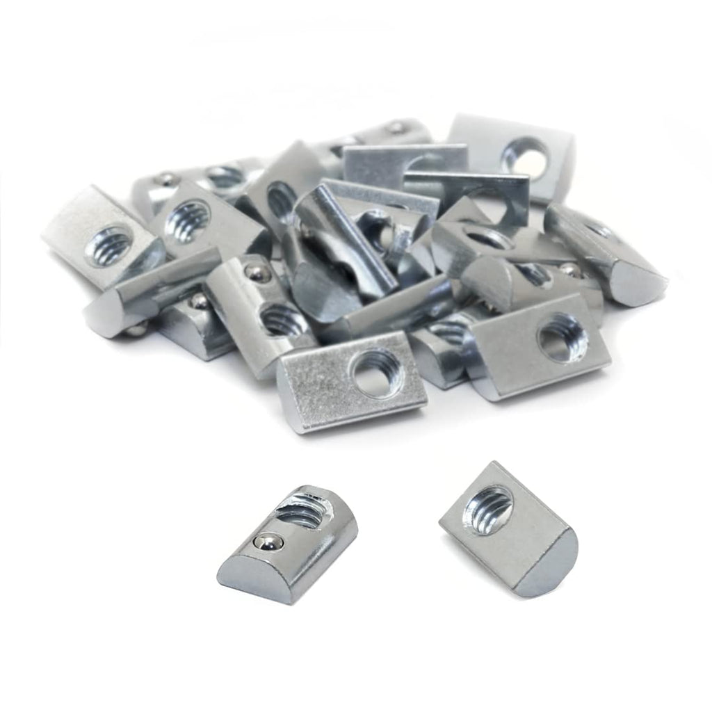 8020, 3923, 10 Series 1/4-20 Steel Roll in T-Nut with Ball Spring - T Slot Accessories for Aluminum Extrusion - 80/20 Hardware Nuts (1500)