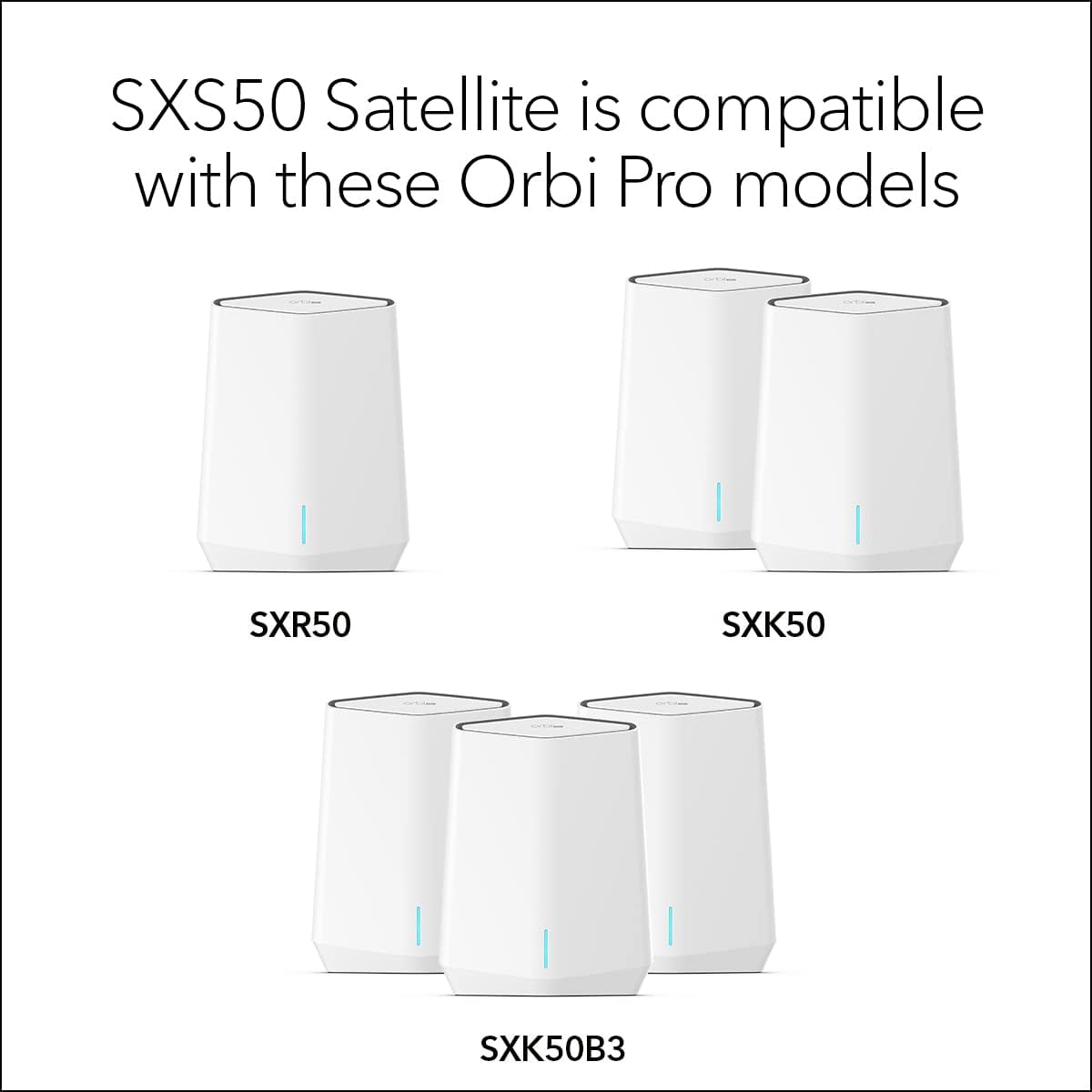 NETGEAR Orbi Pro WiFi 6 Tri-Band Mesh Add-on Satellite (SXS50) for Business or Home, Coverage up to 2,500 sq. ft, 75 Devices, AX5400 802.11AX (up to 5.4Gbps), Requires Orbi Pro WiFi 6 Router