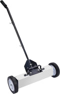 24' Magnetic Sweeper with Wheels, 28 Lbs Capacity, 1200 Gauss Magnetic Force, with Telescoping Magnetic Pickup Tool, Adjustable Handle, for Pick Up Nails and Screws