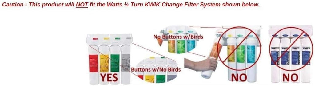 Watts Premier RO 4-Pack Filter Kit for 4 Stage Pure Plus/Zero Plus Reverse Osmosis System, Push Button Water Filter Replacement, Sediment, Carbon Pre- & Post, and Membrane Variants Included