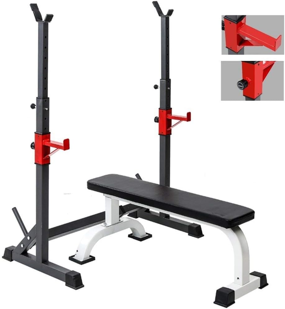Barbell Rack Dumbbell Bench Weightlifting Bed Fitness Equipment Squat Rack Fram Bench Press Barbell Set Height Adjustable,