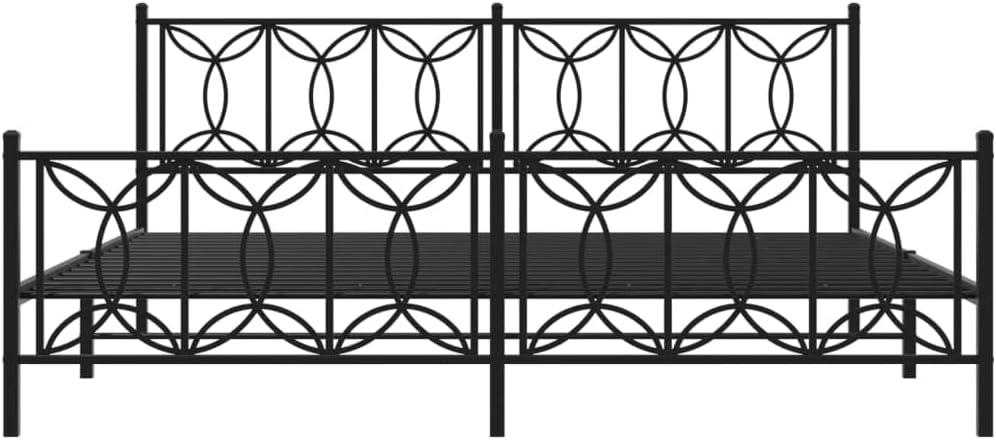 Full Bed Frame Black Steel Modern Rectangular with Underbed Storage for Bedroom and Guest Room – Contemporary Design Durable Material Easy Assembly