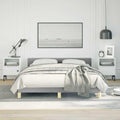 Full Bed Frame with Headboard Light Gray Fabric Platform Bed Frame No Box Spring Needed Sturdy Wood Slats Support Modern Bedframe for Bedroom Furniture