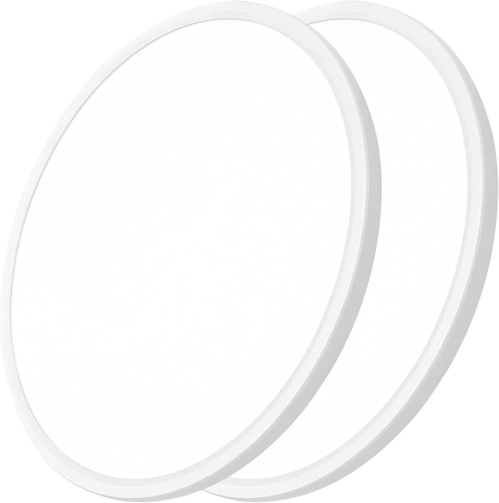 24 Inch Led Ceiling Light Flush Mount, 50W, 5480LM, 3000K/4000K/6000K CCT Selectable Super Slim White LED Ceiling Light, Close to Ceiling Round Flat Panel Light for Hallway, Bedroom, Kitchen, ect,2PK