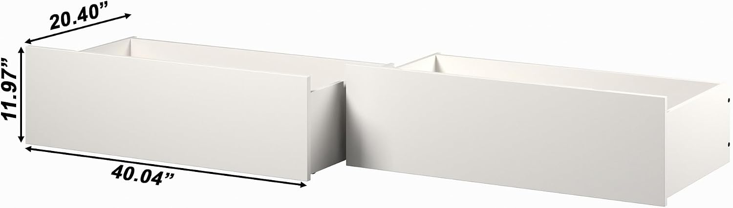 AFI Queen/King/Twin XL Under Bed Storage Drawers (Set of 2), White