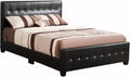 Glory Furniture Diamond Faux Leather Upholstered Queen Bed in Black