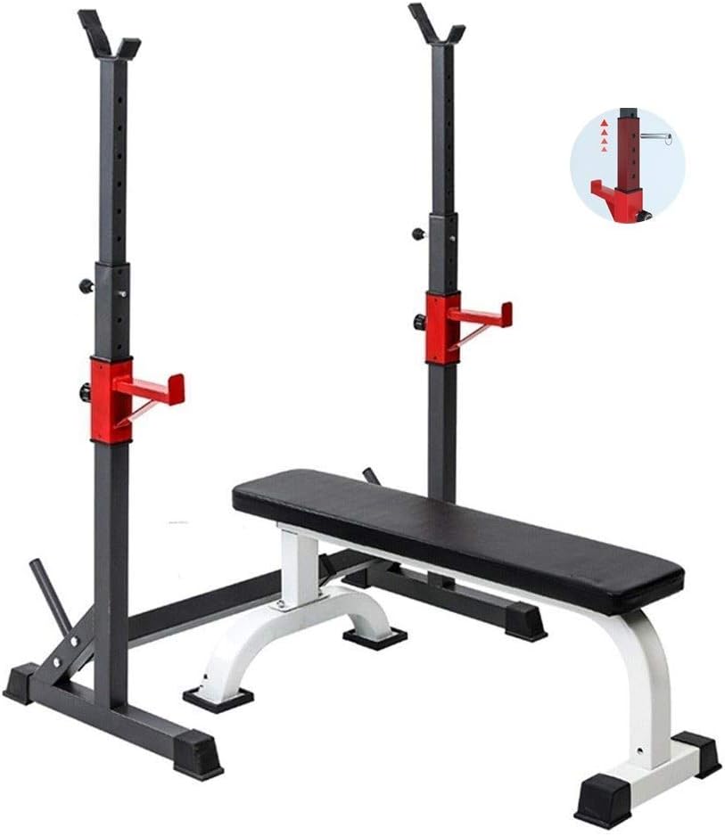 Adjustable Training Fitness Gym Bench Weight Table Squat Rack Men's Gantry Adult Dumbbell Stool Bench Press Barbell Rack Set Home Fitness Equipment