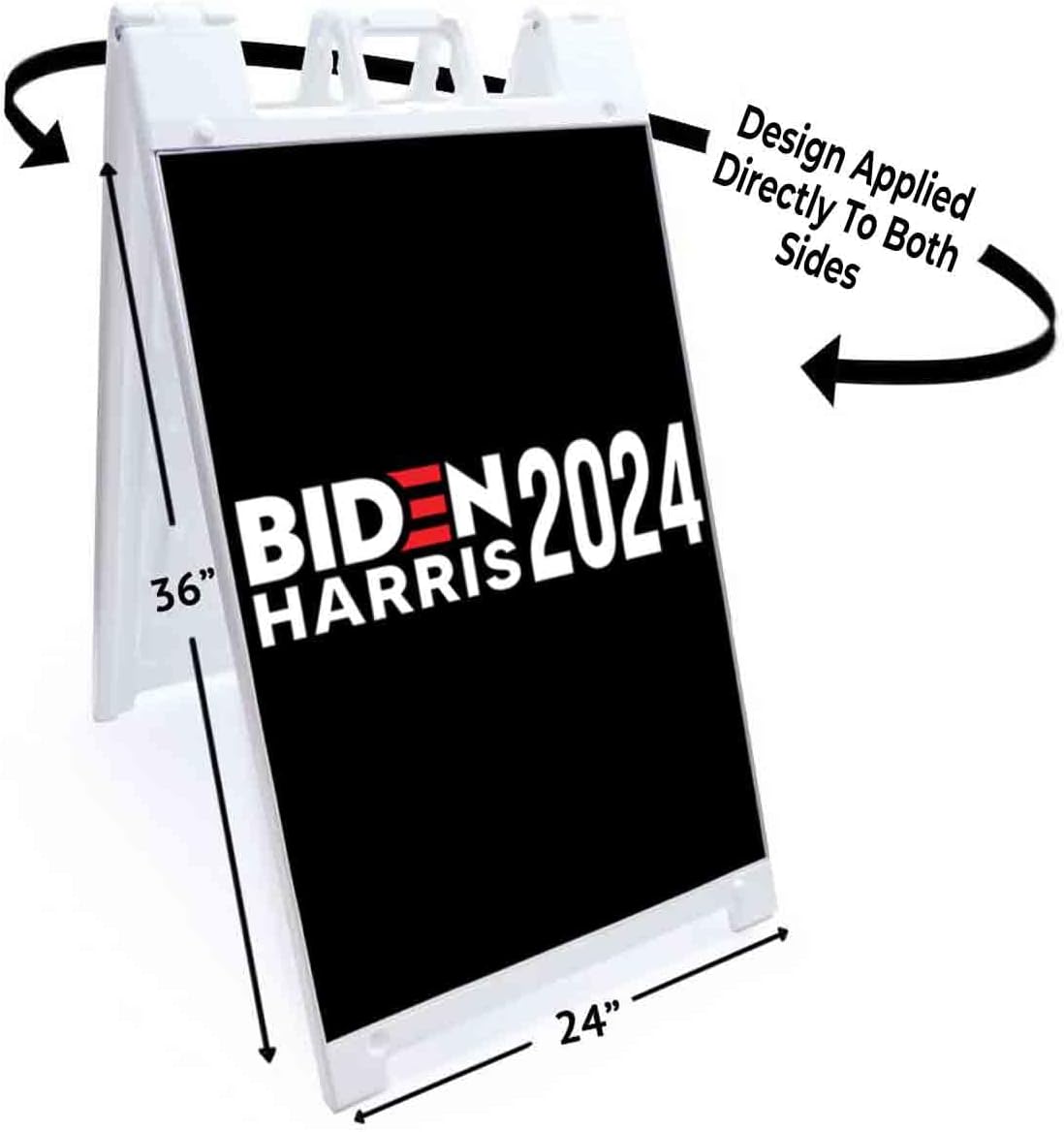 Biden Harris 2024 (24' X 36') Standard A-Frame Signicade, Includes Decal Applied to Stand | Election, Political, Democrat, Vote