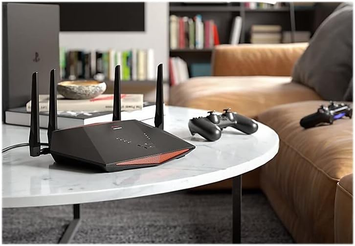NETGEAR Nighthawk Pro Gaming 6-Stream WiFi 6 Router (XR1000) - Security Features, AX5400 Wireless Speed (up to 5.4Gbps), DumaOS 3.0 Optimizes Lag-Free Server Connections, 4 x 1G Ethernet Ports