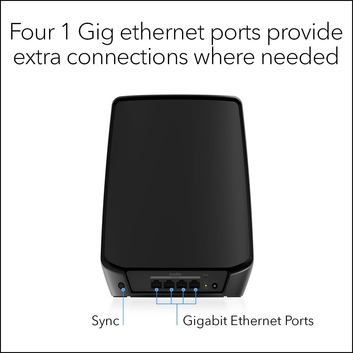 NETGEAR Orbi Tri-Band WiFi 6 Mesh Add-on Satellite (RBS860B) - Works with Orbi RBK863SB - Adds Coverage up to 2,700 sq. ft. - AX6000 (6Gbps) - Black