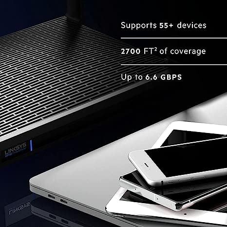 Linksys Mesh WiFi Hydra Pro 6E Tri-Band Router High-Speed Axe Router for Streaming & Gaming, Speeds up to (AXE6600) 6.6Gbps - MR7500/MR75WH (Renewed)