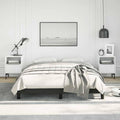 Full Size Bed Frame Black 53.9'x74.8' Platform Bed Frame with Faux Leather Upholstery Sturdy Wood Slats No Box Spring Needed Modern Bedroom Furniture