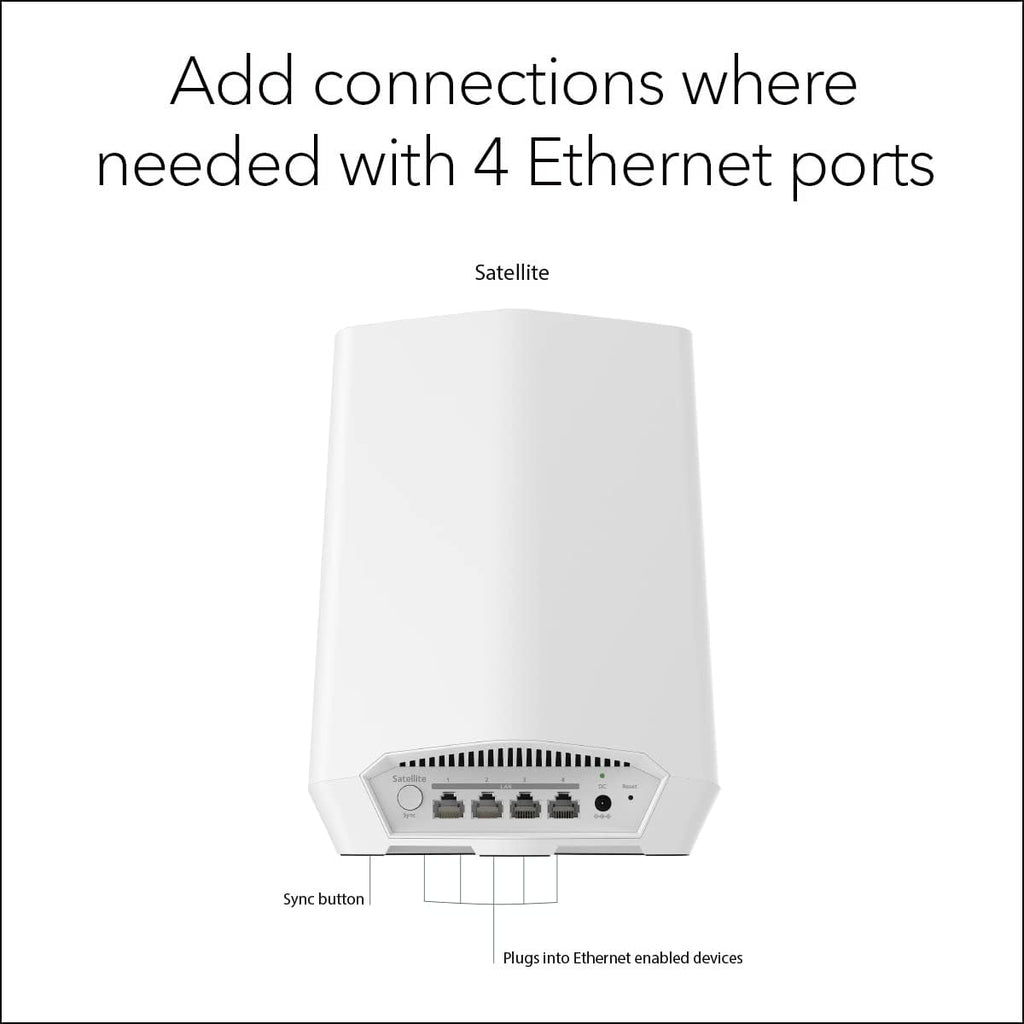 NETGEAR Orbi Pro WiFi 6 Tri-Band Mesh Add-on Satellite (SXS50) for Business or Home, Coverage up to 2,500 sq. ft, 75 Devices, AX5400 802.11AX (up to 5.4Gbps), Requires Orbi Pro WiFi 6 Router
