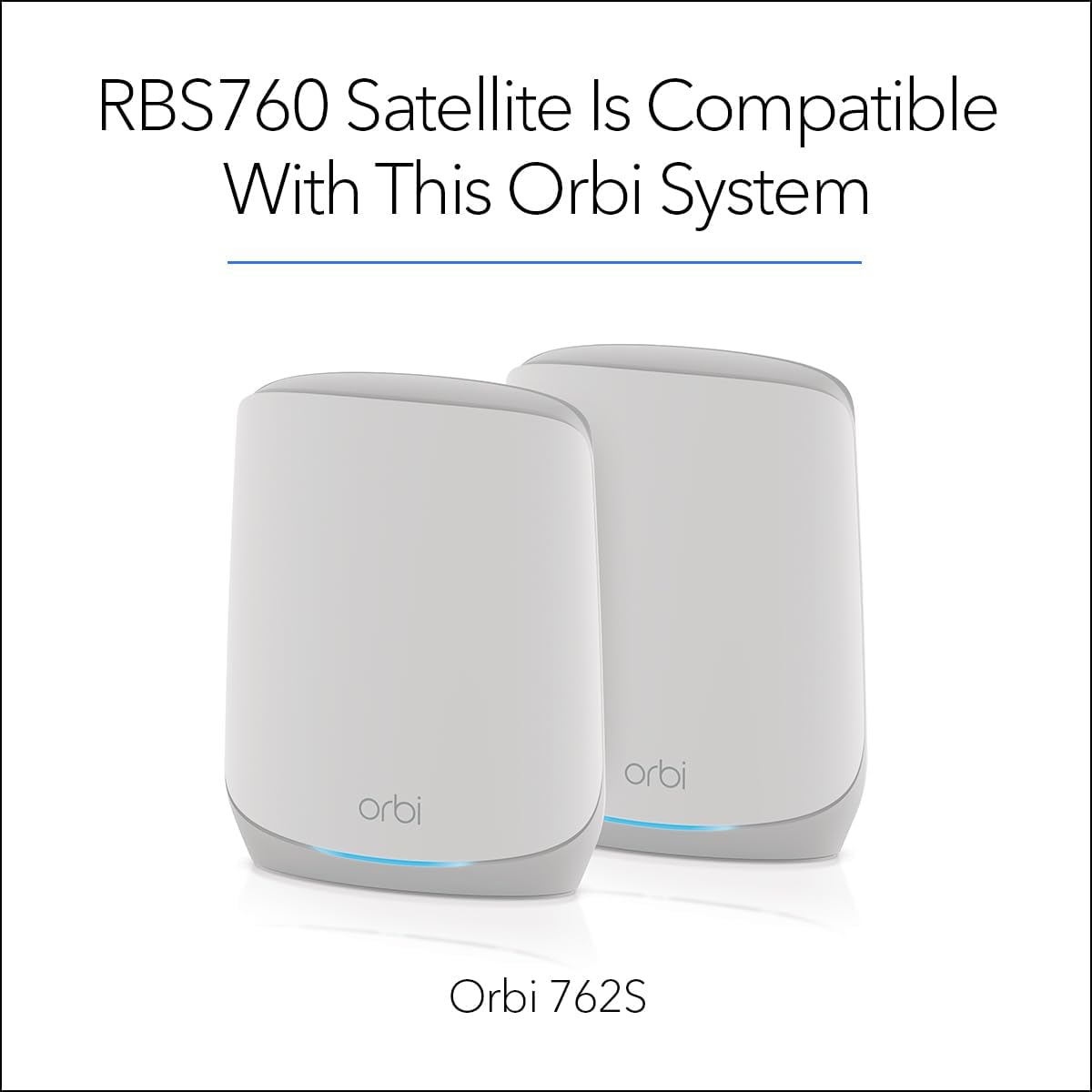 NETGEAR Orbi Whole Home Tri-Band Mesh WiFi 6 Add-on Satellite (RBS760) – Works with Your Orbi WiFi 6 System - Adds Coverage up to 2,500 sq. ft. - AX5400 up to 5.4Gbps (Renewed)