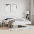 Metal Bed Frame with Headboard White Queen Platform Bed Frame 59.1'x78.7' Steel Construction Sturdy Bedframe with Underbed Storage Space for Bedroom Furniture