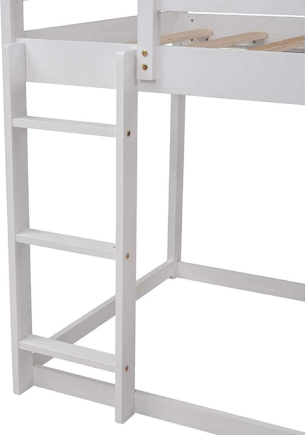 Bunk Bed for Kids Toddlers, Twin Over Twin House Shape Bunk Beds Frame with Slide, Can be Decorated Tent, Boys Girls Bedroom Dormitory Furniture (White-House Shape)