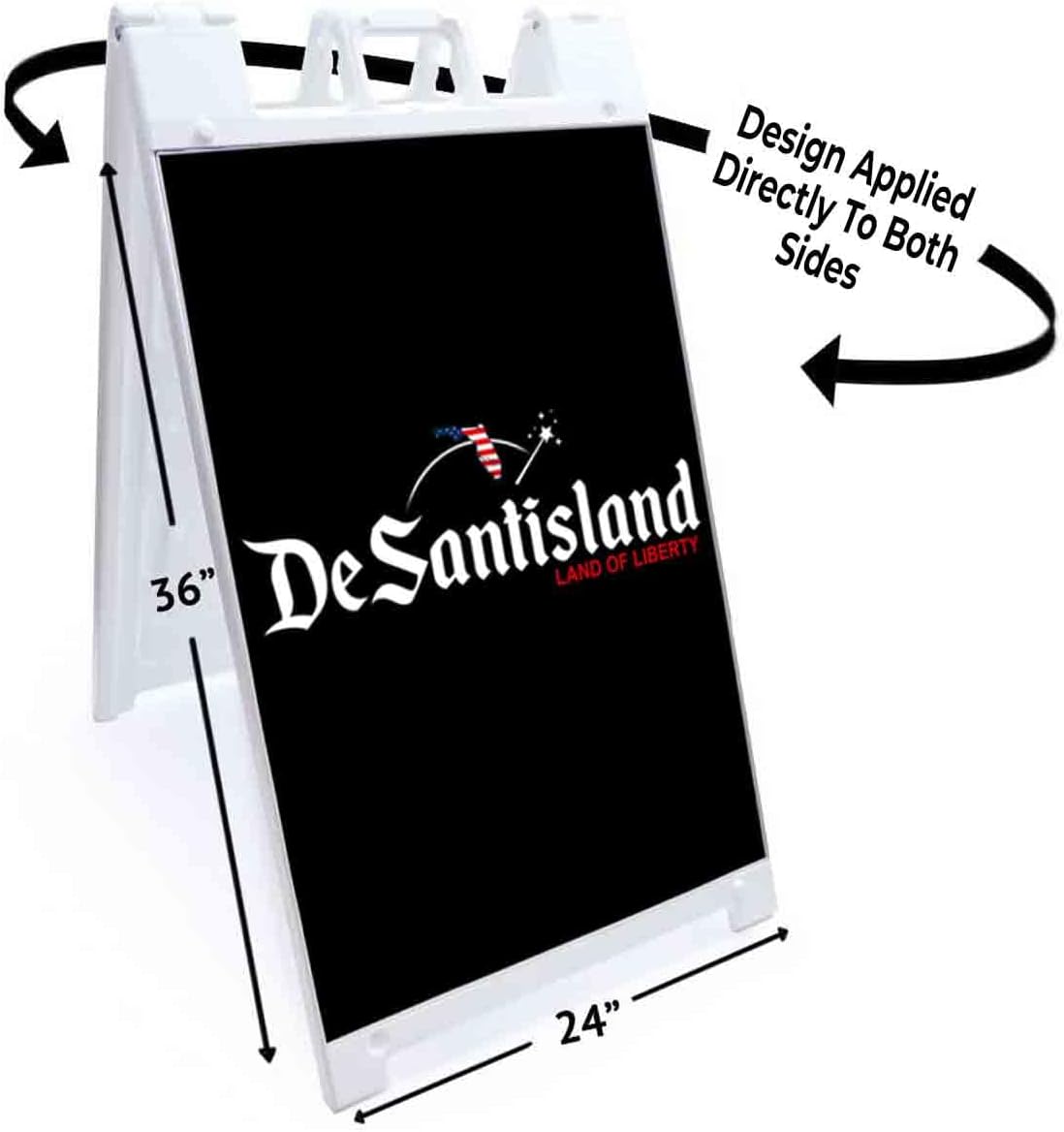 DeSantisland 2024 (24' X 36') Standard A-Frame Signicade, Includes Decal Applied to Stand | Election, Political, Republican, Vote