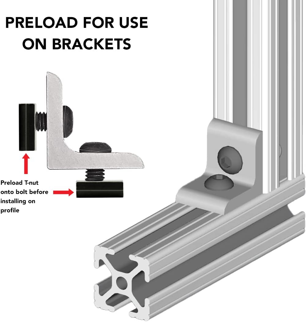 8020, 3204, 10 Series 1/4-20 Steel Standard Slide in T-Nut Nut Hardware for 1 Inch Based Extruded Aluminum 80/20 T Slot Extrusions (500 Pack)