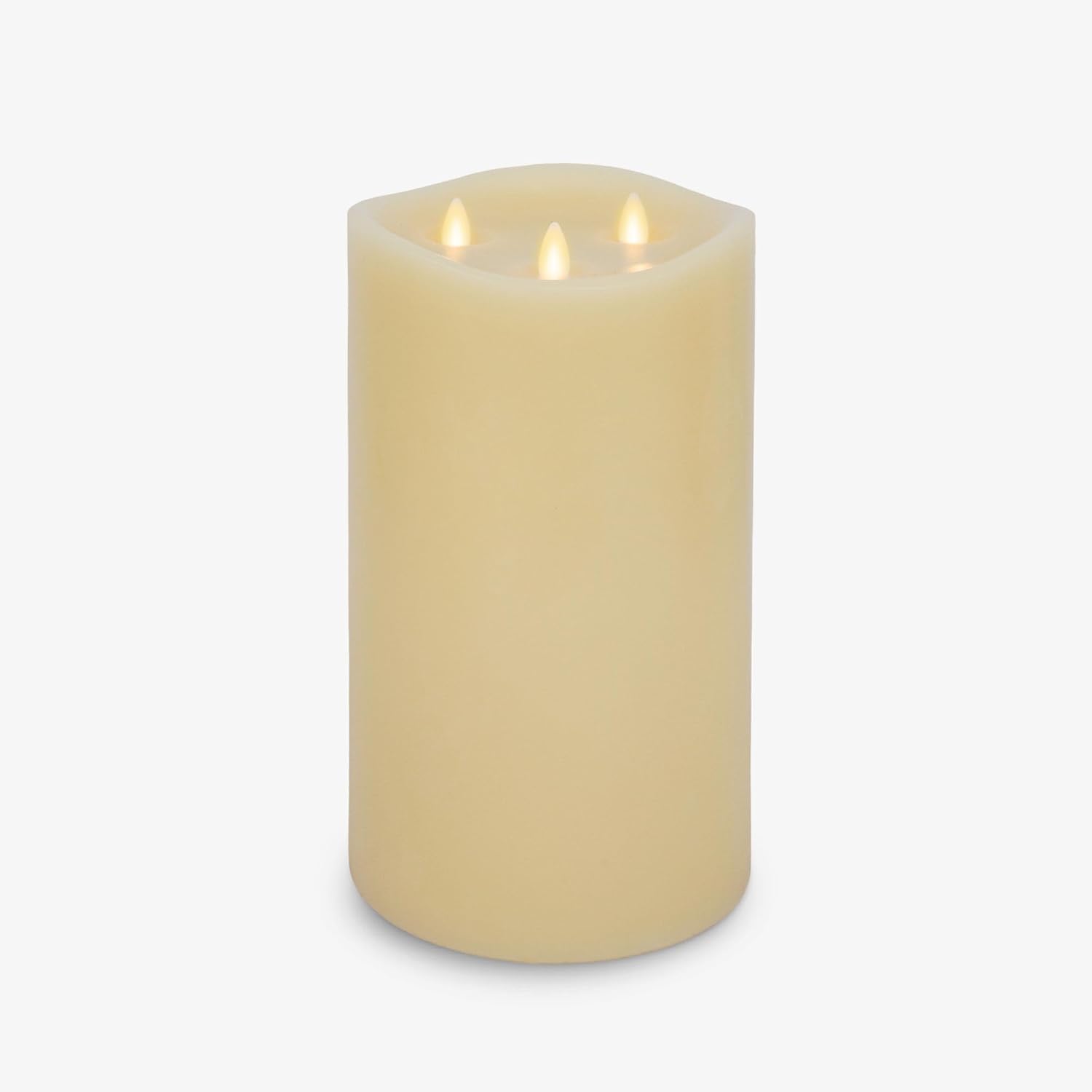 Luminara Tri-Flame Flameless LED Candle, Ivory 5.8' x 9.7', Moving Flame Real Wax Home Decor Battery Operated Emergency Light, Religious Ceremony Safe