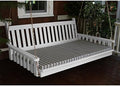 A & L Furniture Yellow Pine Twin Mattress Traditional English Swing Bed, 75', White