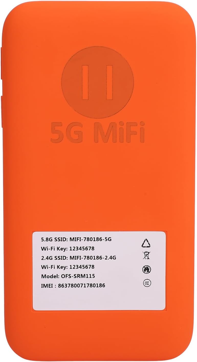 5G WiFi6 Mobile Hotspot, 5G Router with Sim Card Slot, International Coverage Modem, Portable Internet Devices for Travel, Support 16 Users, 6100mAh Battery