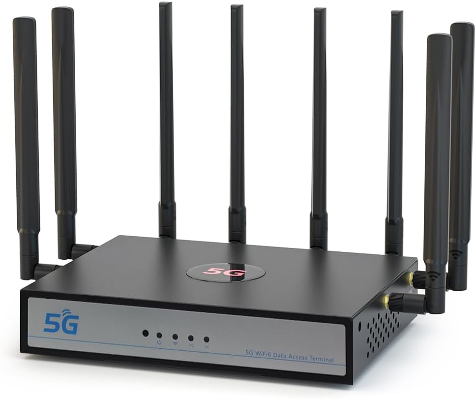 5G SIM Card Router CPE, WiFi 6 5G Cellular Modem Dual Band NSA SA with SIM Card Slot for Smarthome Office Indoor High Speeed Wireless Router
