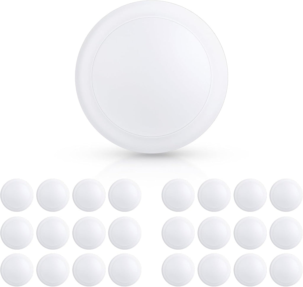 ECOELER 6' LED Disk Lights, Dimmable Flush Mount Ceiling/Recessed Disc Downlight, 16.5W 4000K Cool White 1100Lm, Low Profile Surface Mount Can Light for Closet, Office, Garage, ETL Listed, 24 Pack