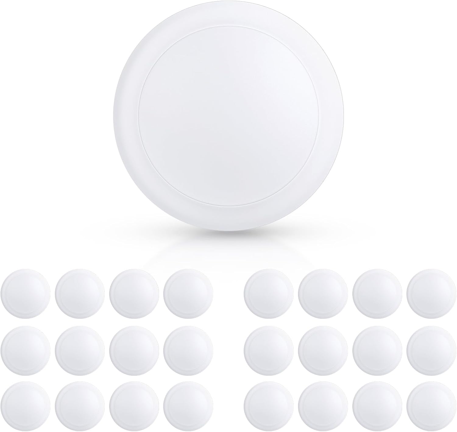 ECOELER 6' LED Disk Lights, Dimmable Flush Mount Ceiling/Recessed Disc Downlight, 16.5W 4000K Cool White 1100Lm, Low Profile Surface Mount Can Light for Closet, Office, Garage, ETL Listed, 24 Pack