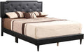 Glory Furniture Deb Velvet Upholstered Queen Bed in Black