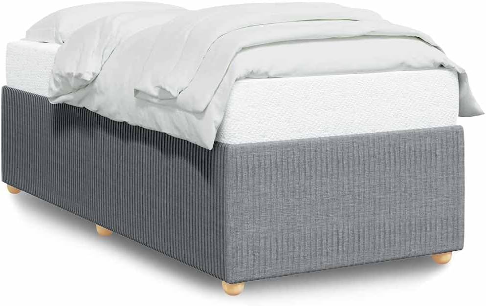 Light Grey Polyester Upholstered Twin XL Bed Frame with Engineered Wood Construction for Modern Bedroom, Breathable Fabric and Easy Assembly Included, 4-Piece Set for Adults