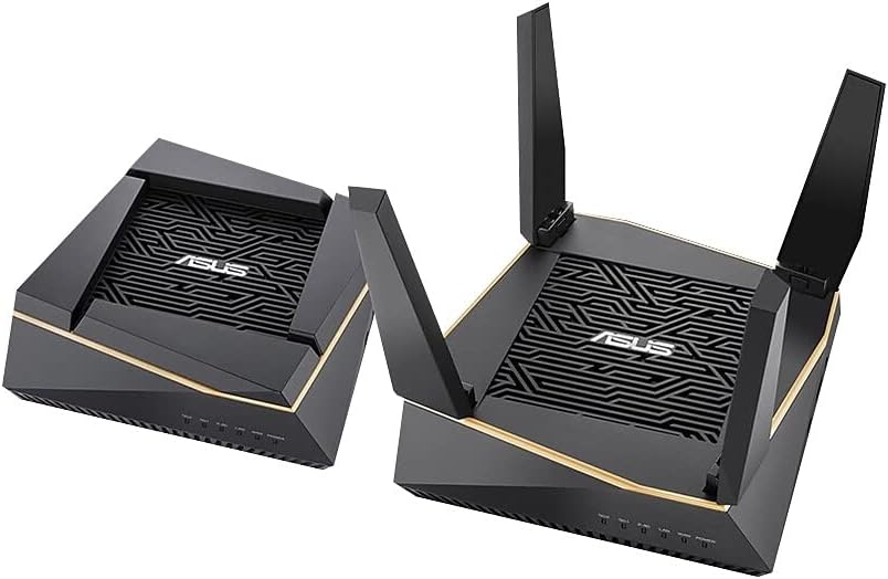 ASUS AX6100 WiFi 6 Gaming Mesh Router (RT-AX92U 2 Pack) - Tri-Band Gigabit Wireless Internet Router, Gaming & Streaming, AiMesh Compatible, Included Lifetime Internet Security, Adaptive QoS