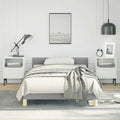 Light Grey Twin Bed Frame with Headboard, Durable Upholstered Platform Frame with Breathable Slats for Modern Bedroom Decor, Easy Assembly Included