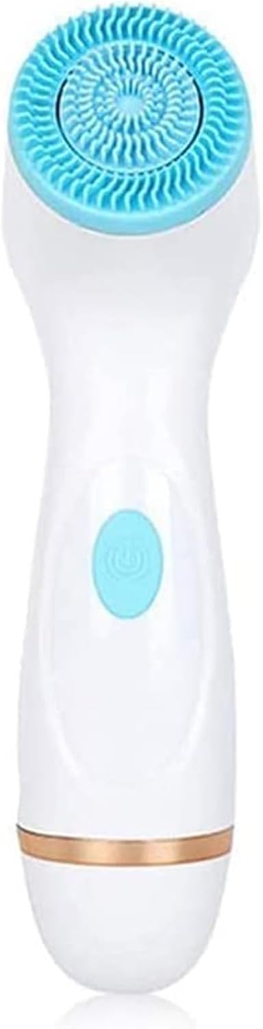Rechargeable Facial Cleansing Brush, 3-in-1 Electric Spin Face Brush with 3 Brush Heads for Deep Cleansing, Gentle Exfoliation, and Massage(Blue)