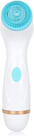 Rechargeable Facial Cleansing Brush, 3-in-1 Electric Spin Face Brush with 3 Brush Heads for Deep Cleansing, Gentle Exfoliation, and Massage(Blue)
